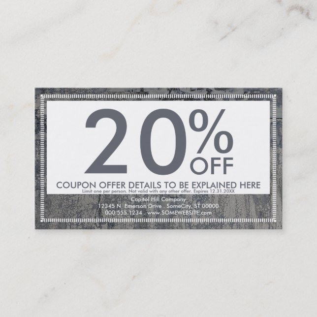 cartão friável do vale da textura (Frente)