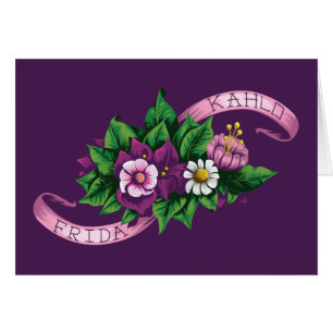 Cartão Frida Kahlo   Buquê Floral Roxo