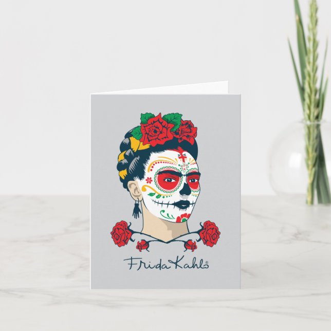 Cartão Frida Kahlo | EL Día de los Muertos (Frente)