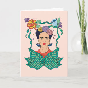Cartão Frida Kahlo Floral Frame Graphic