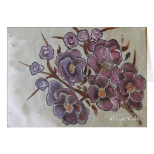 Cartão Frida Kahlo pintou flores