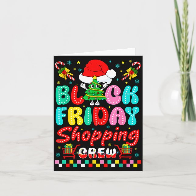Cartão Friday Shopng Crew Christmas Lights Black Shopng F (Frente)