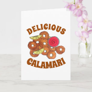 Cartão Fried Calamari Rings Comida italiana Foodie