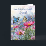 Cartão Friend Happy Mothers Day with Garden Flowers<br><div class="desc">Wishing a wonderful friend a Happy Mother’s Day,  sending warm blessings surrounded by pink flowers in full bloom and butterflies fluttering through the garden.</div>