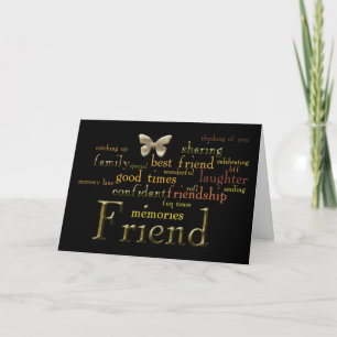 Cartão Friend Word Art Card