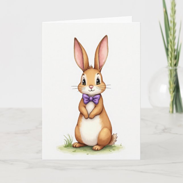 Cartão Friendly Rabbit Greeting Card (Frente)