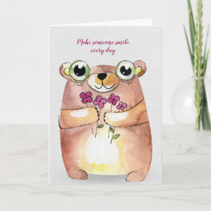 Cartão friendship bear with flowers