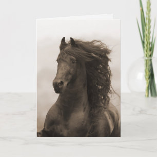 Cartão Friesian Running Horse Greeting Card