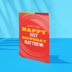 Cartão Frisbee Add Your Name and Year Birthday