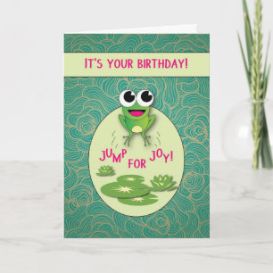 Cartão Frog Birthday, Jump for Joy