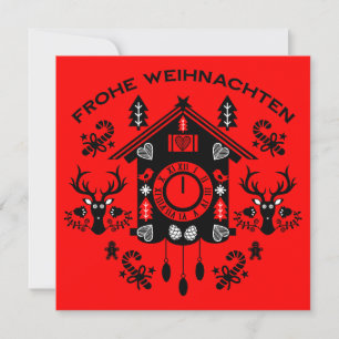 Cartão Frohe Weihnachten German Cuckoo Clock