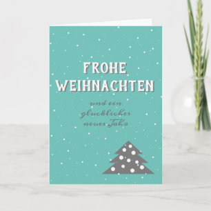 Cartão Frohe Weihnachten Typografia Árvore de Natal