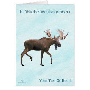 Cartão Fröhliche Weihnachten - Bull Moose On Snow