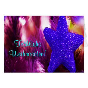 Cartão Fröhliche Weihnachten Natal - Estrela Roxa