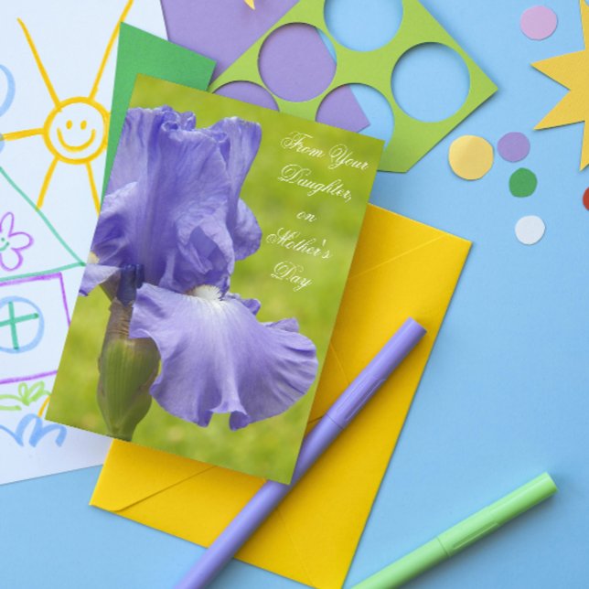 Cartão From Daughter Purple Iris Floral Mother's Day (In Situ)