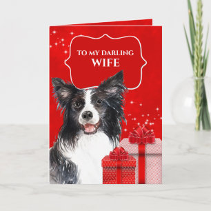 Cartão Fronteira Collie arcos de Natal com verso