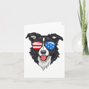 Cartão Fronteira Collie Lover Cão Patriótico 4 De Julho D