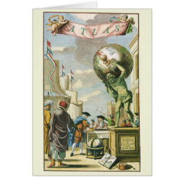 Cartão Frontispício de Atlas da Era Barroca Vintage Globo