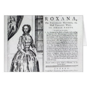 Cartão Frontispiece 'a Roxana, o afortunado