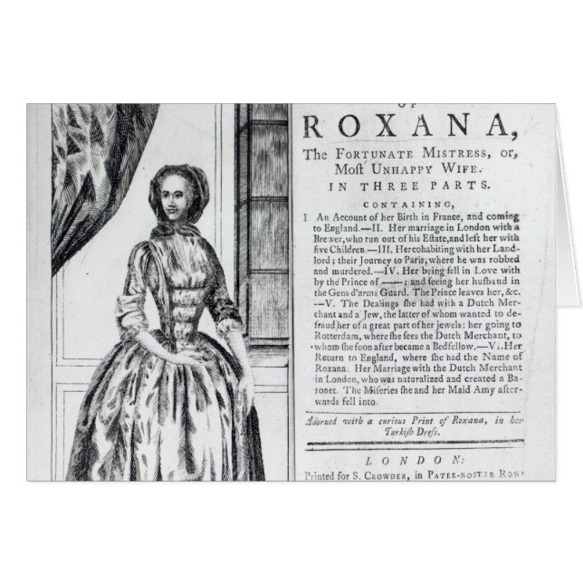 Cartão Frontispiece 'a Roxana, o afortunado (Frente Horizontal)