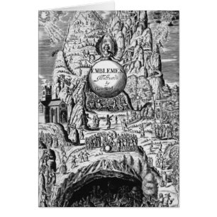 Cartão Frontispiece aos "emblemas" de George Wither, 1635