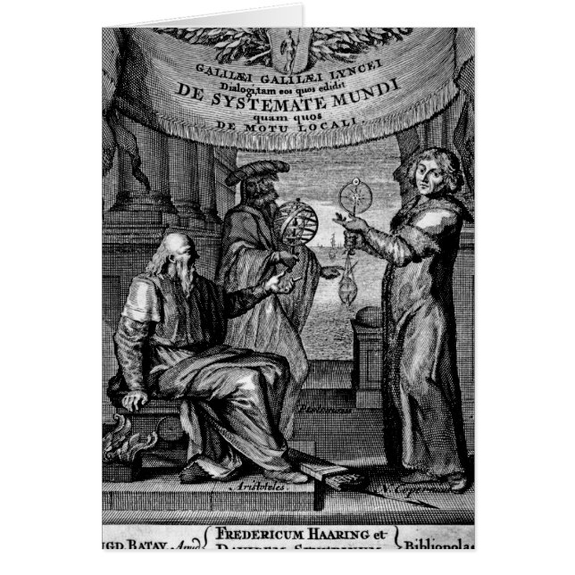 Cartão Frontispiece 'de Dialogus De Systemate Mundi' (Frente)