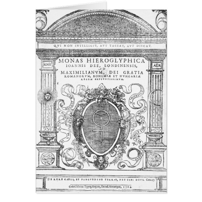Cartão Frontispiece 'de Monas Hieroglyphica (Frente)