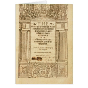 Cartão Frontispiece 'do livro de Prayer comum