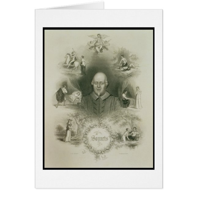 Cartão Frontispiece para os "sonetos", 'do completo (Frente)