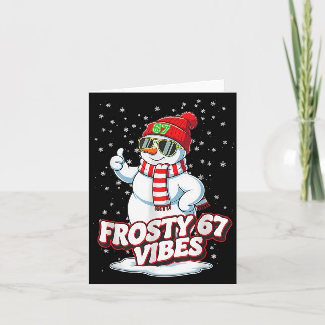 Cartão Frosty Vibes 67 Snowman For Winter - Six Seven Mem (Frente)