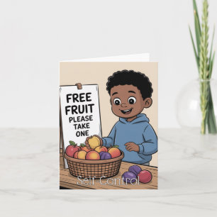 Cartão Fruta do Espírito: Criança de Autocontrole