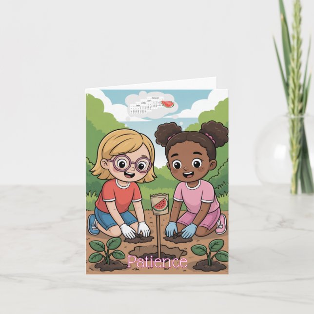 Cartão Fruta do Espírito: Crianças Pacientes (Frente)