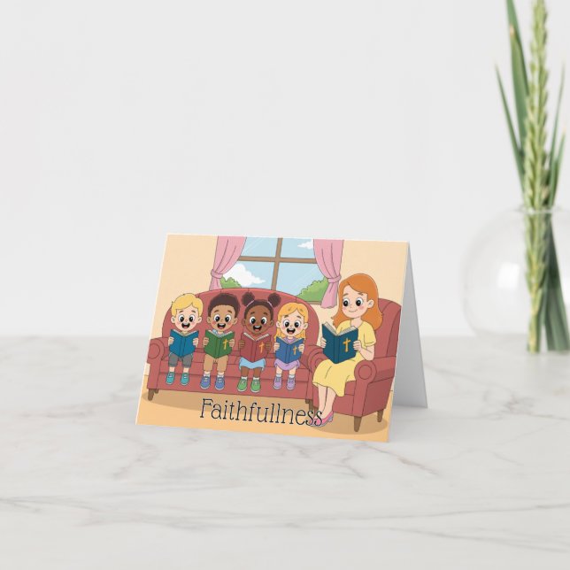 Cartão Fruta do Espírito: Fé da Criança (Frente)