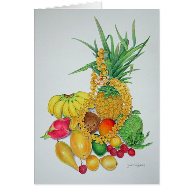 Cartão Fruta tropical e leus (Frente)