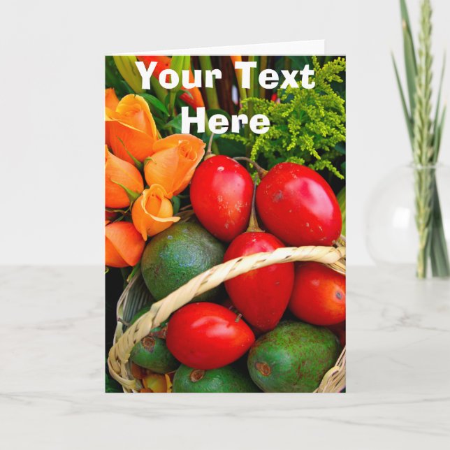 Cartão Fruta tropical personalizável (Frente)