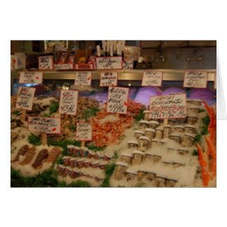 Cartão frutos do mar frescos