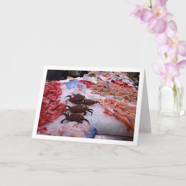Cartão Frutos do mar no Mercado Central, Valência, Espanh (Orquídea)