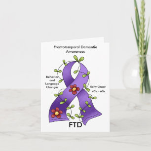 Cartão FTD Frontotemporal Dementia Roxo-Briso Notecard