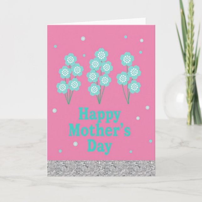 Cartão Fuchsia Field Mothers Day Card (Frente)