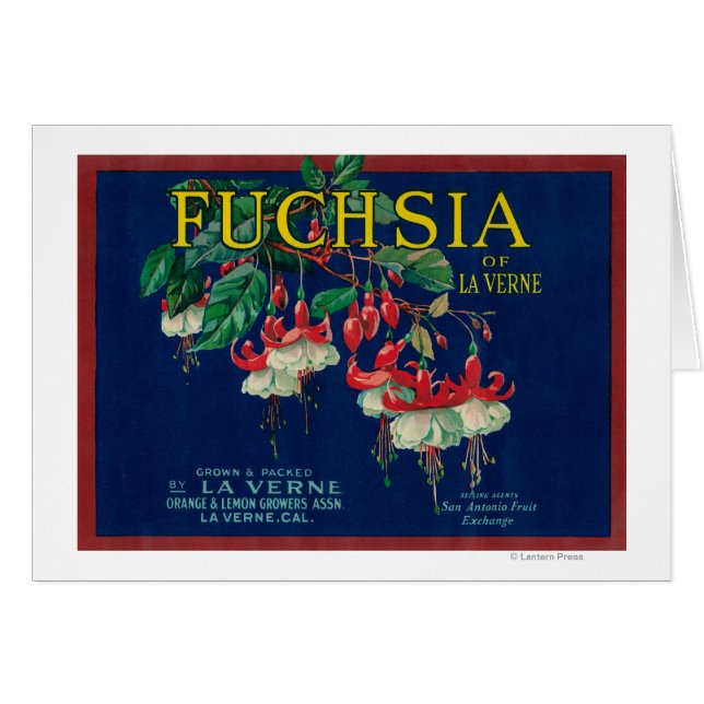 Cartão Fuchsia Lemon LabelLa Verne, CA (Frente Horizontal)