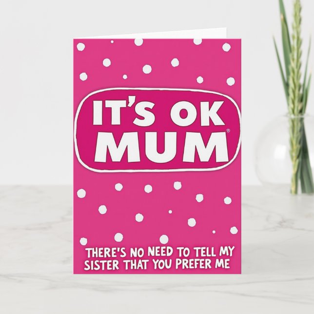 Cartão Fuchsia Mums Day Polka Dot Card (Frente)