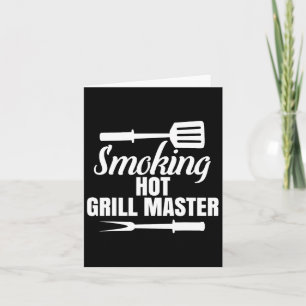 Cartão Fumante De Churrasco Quente Rei Da Rainha Do Gri