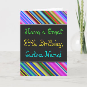 Cartão Fun, Colorful, Whimsical 84th Birthday Card