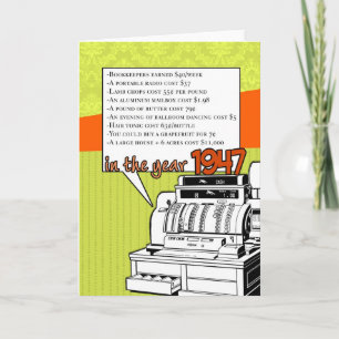 Cartão Fun Facts Birthday – Cost of Living in 1947