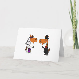 Cartão Fun Horse Bride and Groom Wedding Design
