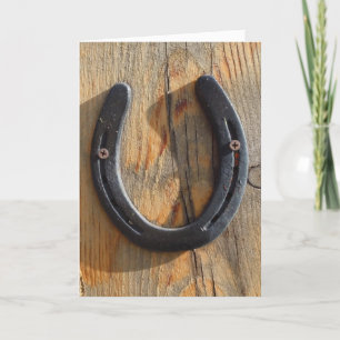 Cartão Fun Lucky Rustic Western Horseshoe