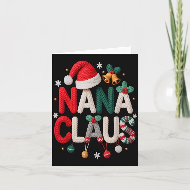 Cartão Fun Nana Claus Santa Claus Grandma Family Matching (Frente)