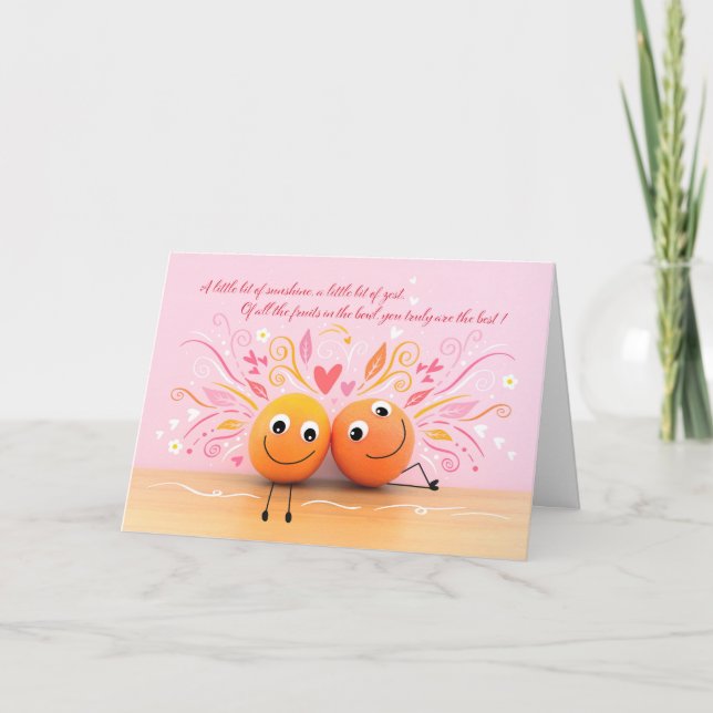 Cartão Fun Oranges Valentine's Day Card (Frente)