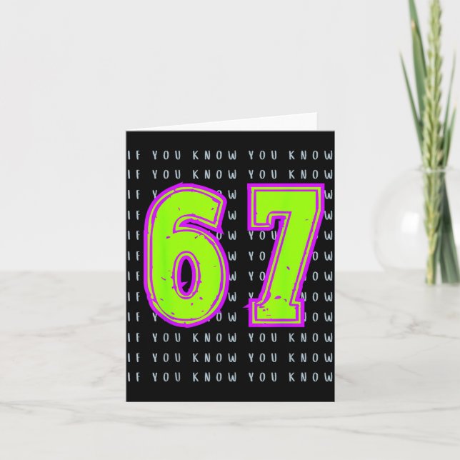 Cartão Fun Six Seven 6 7 Meme Design  (Frente)