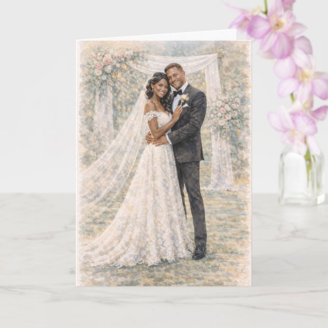 Cartão Fun Wedding Prayer Inspired by Ezekiel 25:17 (Orquídea)